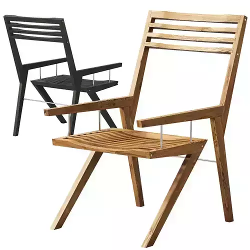 Bivalvia wooden chair by Jan Baric 3D model