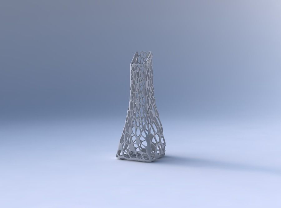 Vase squeezed and bent rectangle with twisted dense organic l... 3D print model_4