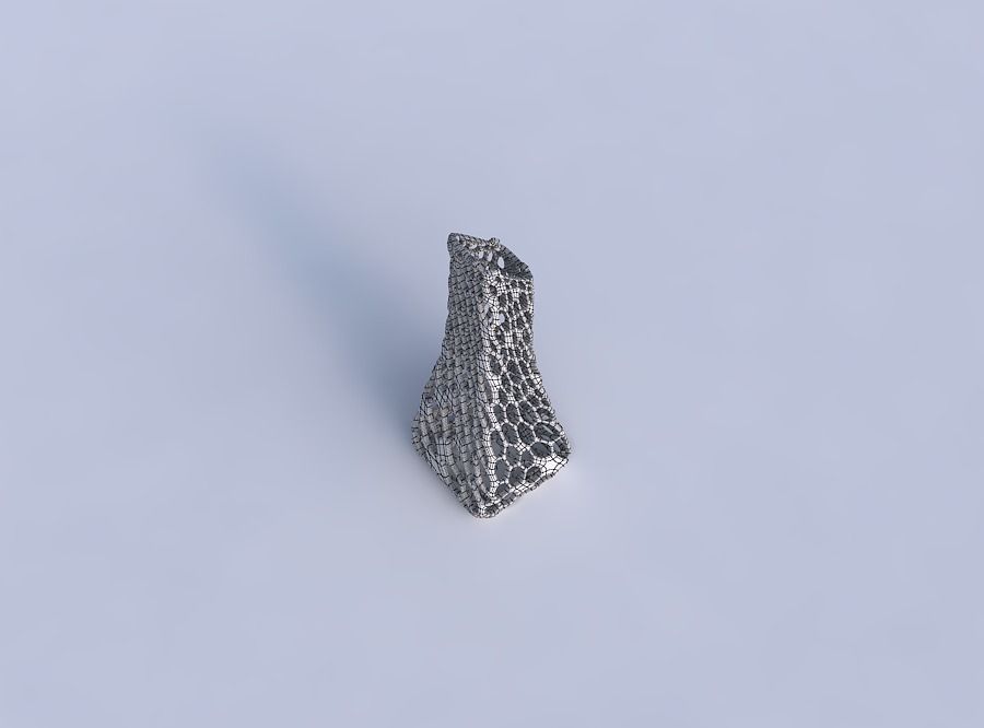 Vase squeezed and bent rectangle with twisted dense organic l... 3D print model_6