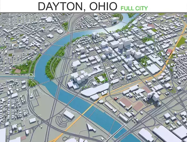 Dayton City in Ohio USA 60km