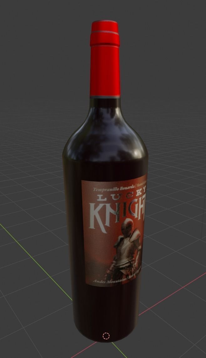 Ready to go bottle of wine 3D model_2