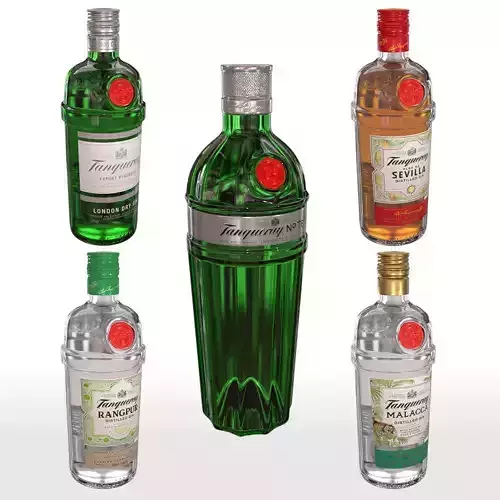 Tanqueray 70cl Bottle Set 3D model