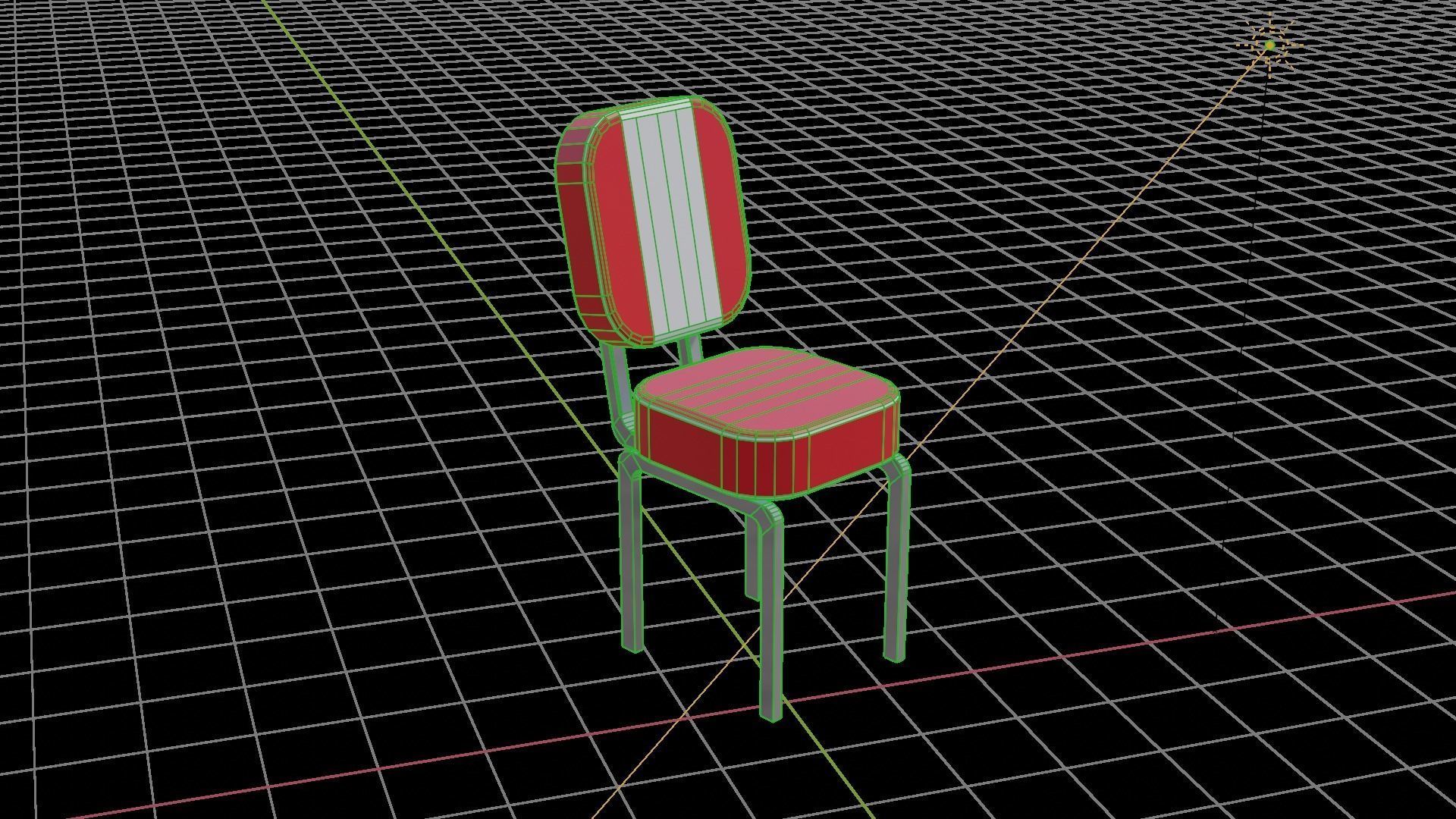 Diner chair Low-poly 3D model_4