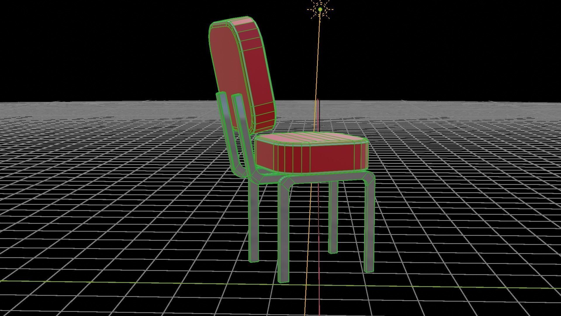 Diner chair Low-poly 3D model_5