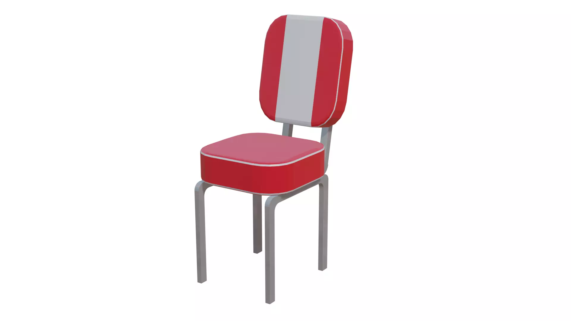 Diner chair Low-poly 3D model_0