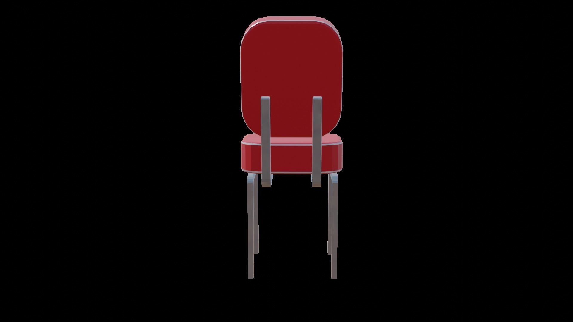 Diner chair Low-poly 3D model_6