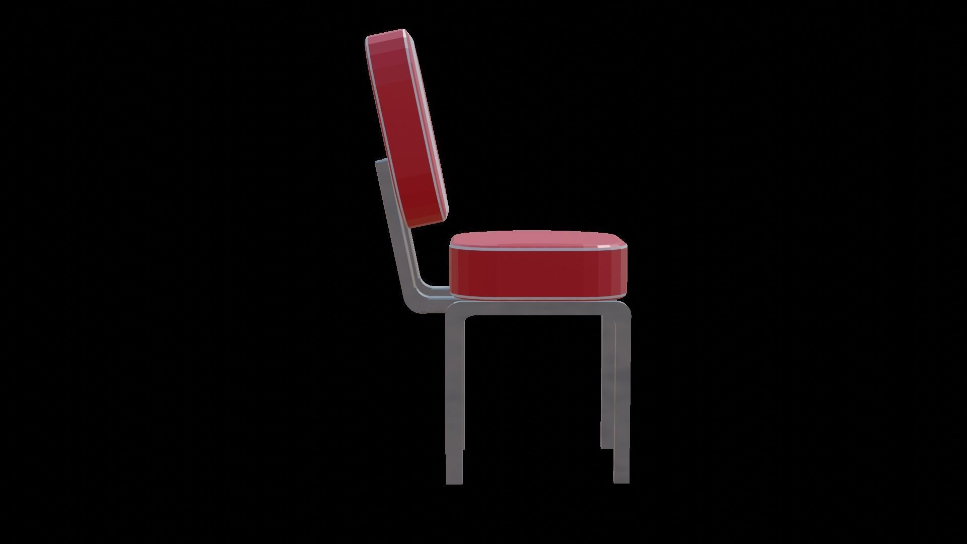 Diner chair Low-poly 3D model_7