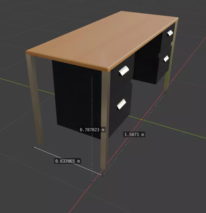 Metal Executive Desk Free low-poly 3D model