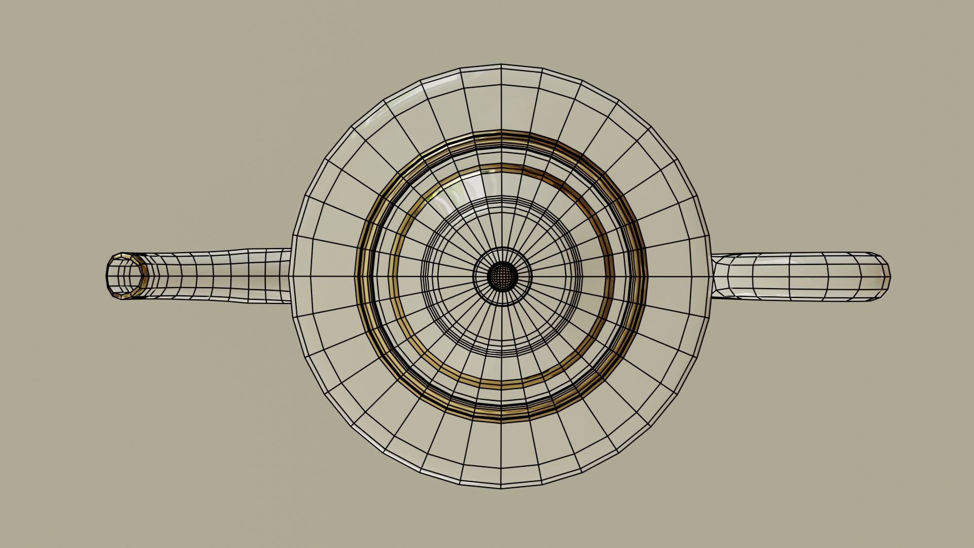 Teapot porcelain coffee pot with gold trim 3D model_9