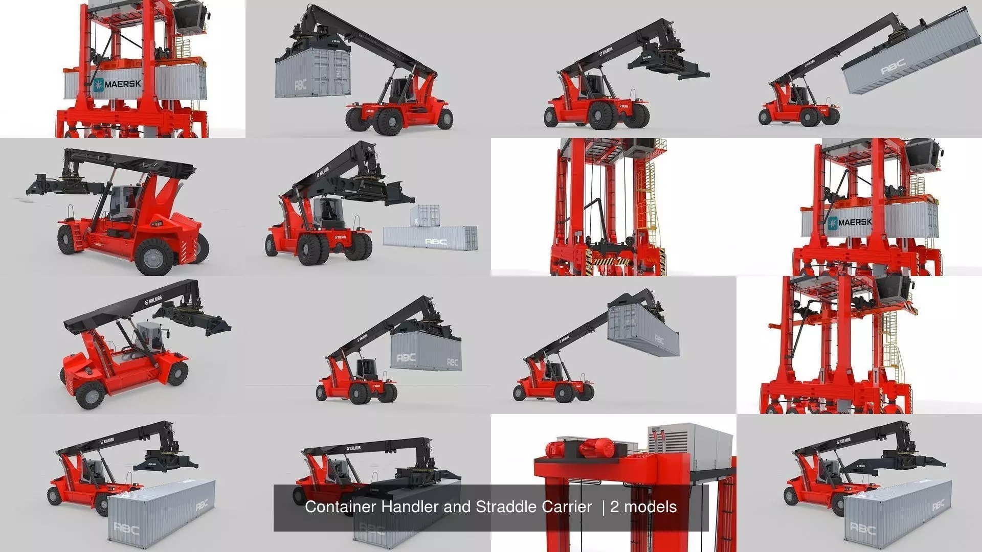 Container Handler and Straddle Carrier  3D Model Collection_0