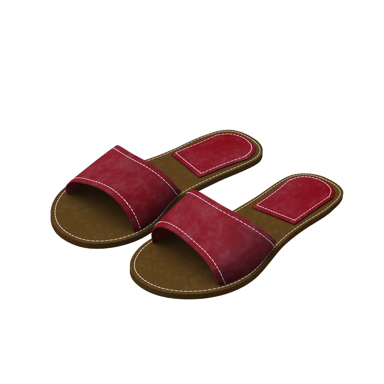 leather slippers 2 3D model_1