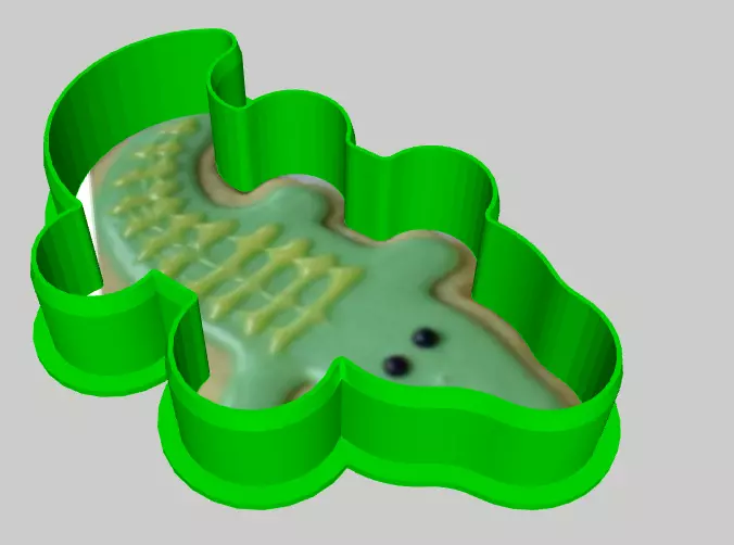 Crocodile Cookie Cutter 3D print model_0