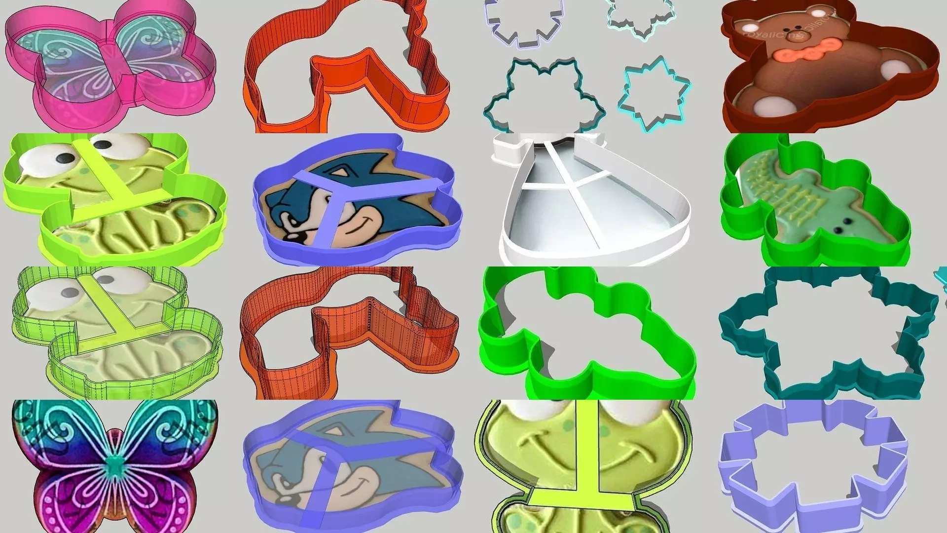 Combo Cookie Cutter 3D Model Collection_0