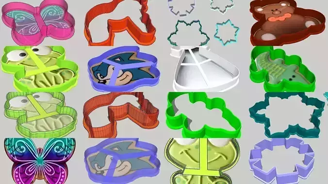 Combo Cookie Cutter 3D Model Collection