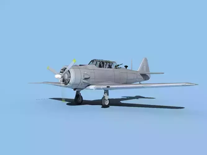 North American AT-6 Texan Bare Metal 3D model