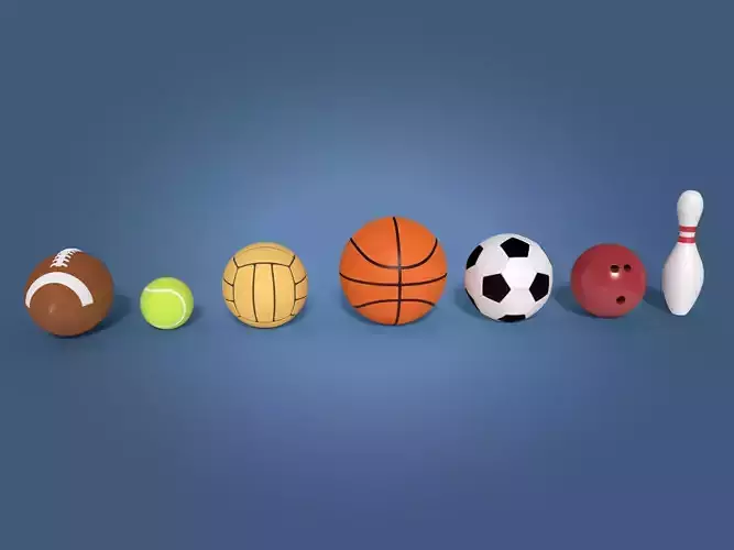 Cartoon Balls Low-poly 3D model