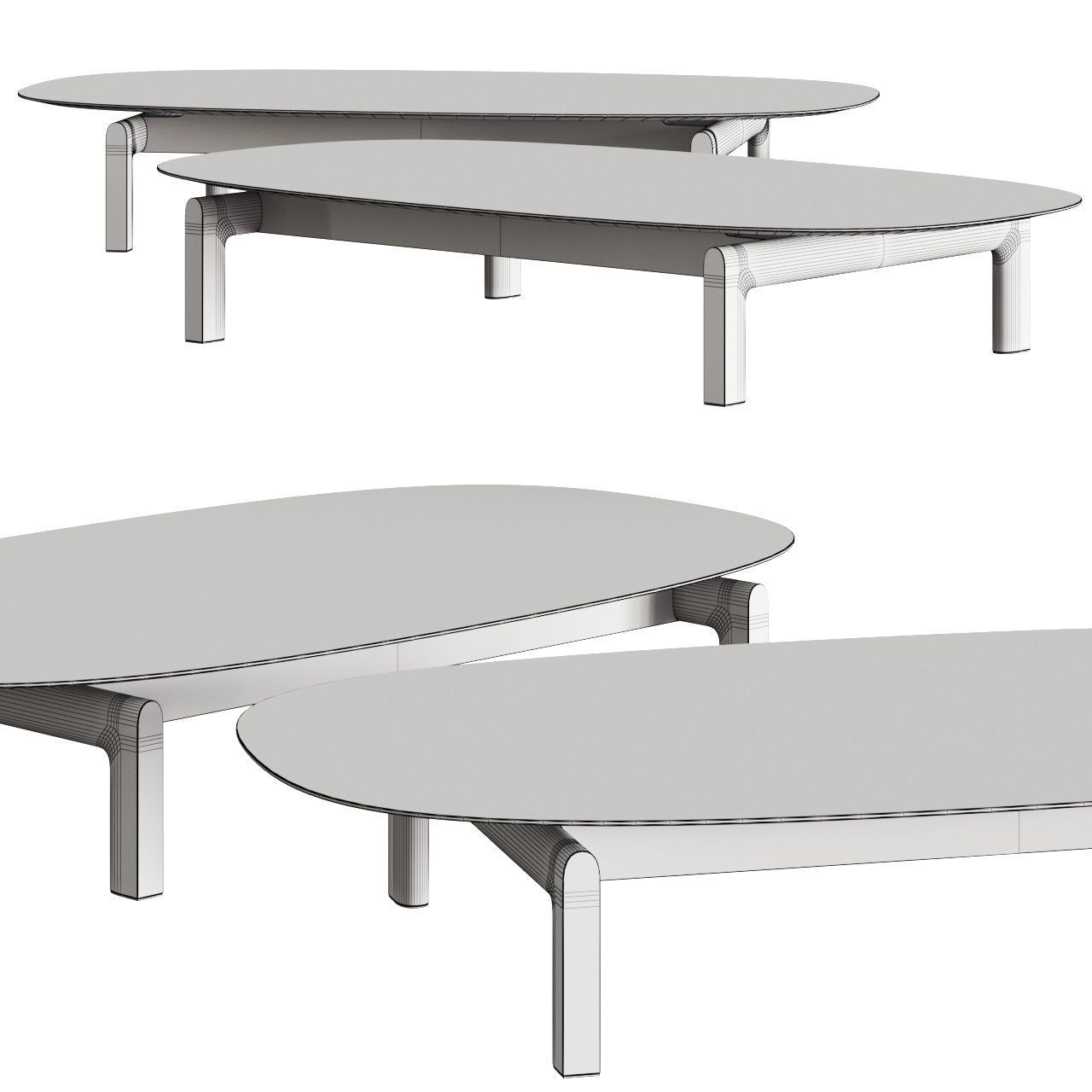 Porada Quay Ovale Coffee Tables 3D model_2