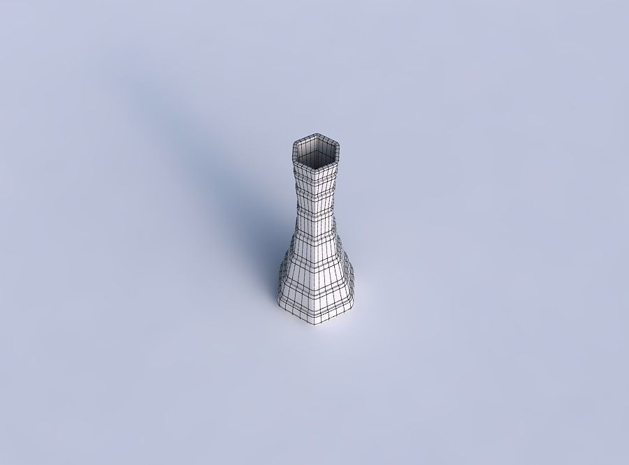 Vase squeezed hexagon with horizontal layers 3D print model_6