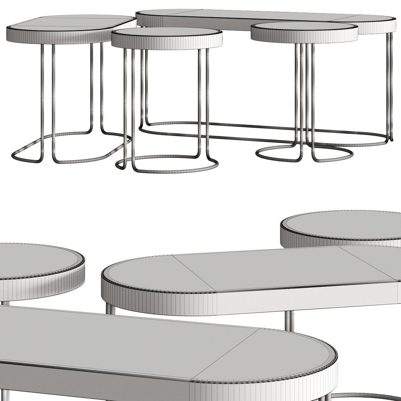 Tonin Casa Cora Coffee Tables 3D model_1