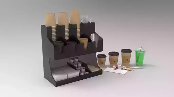 Coffee Condiment Organizer 3D model