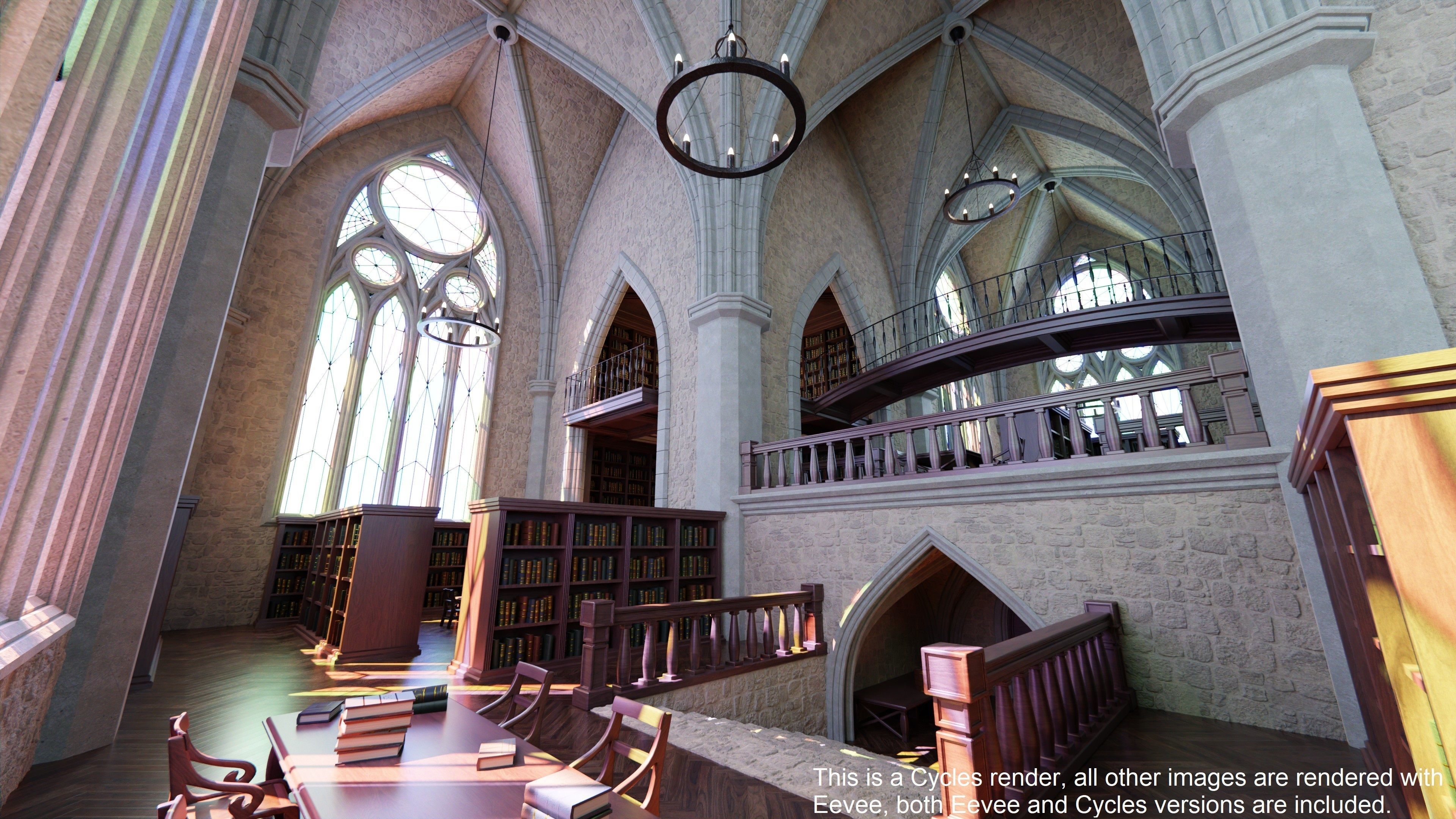 Classic Library for Blender Eevee and Cycles Low-poly 3D model_22