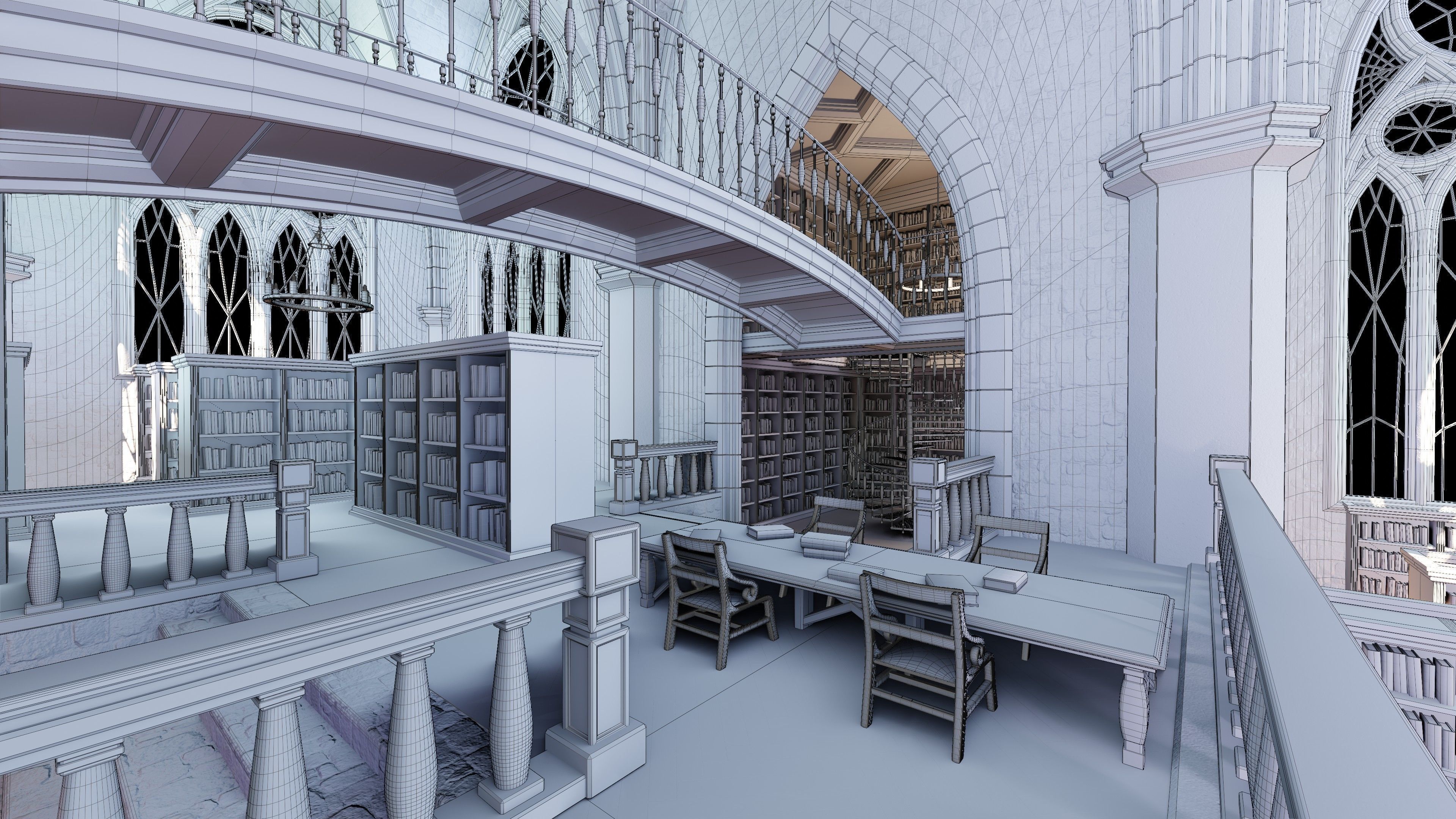 Classic Library for Blender Eevee and Cycles Low-poly 3D model_18