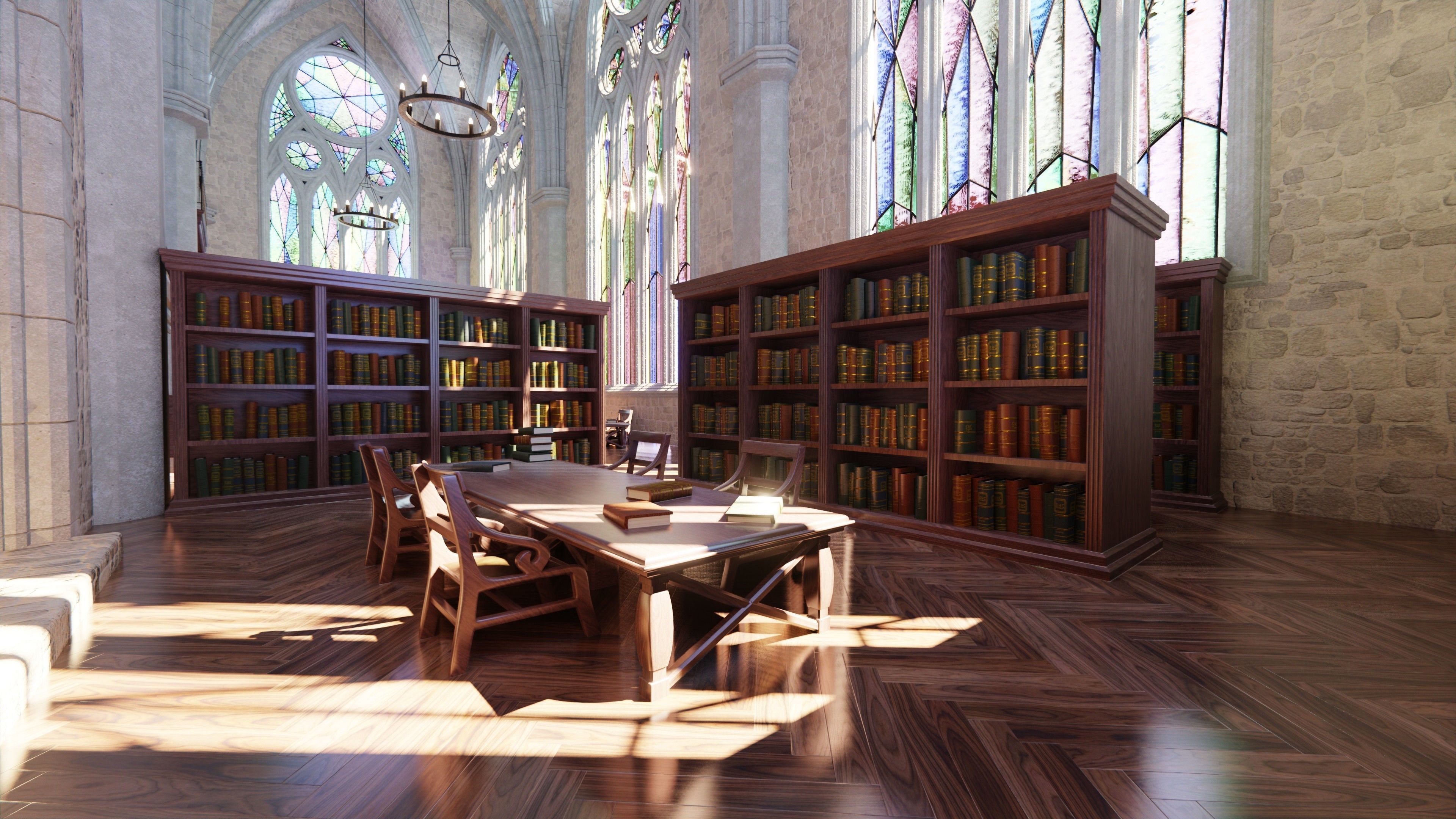 Classic Library for Blender Eevee and Cycles Low-poly 3D model_30