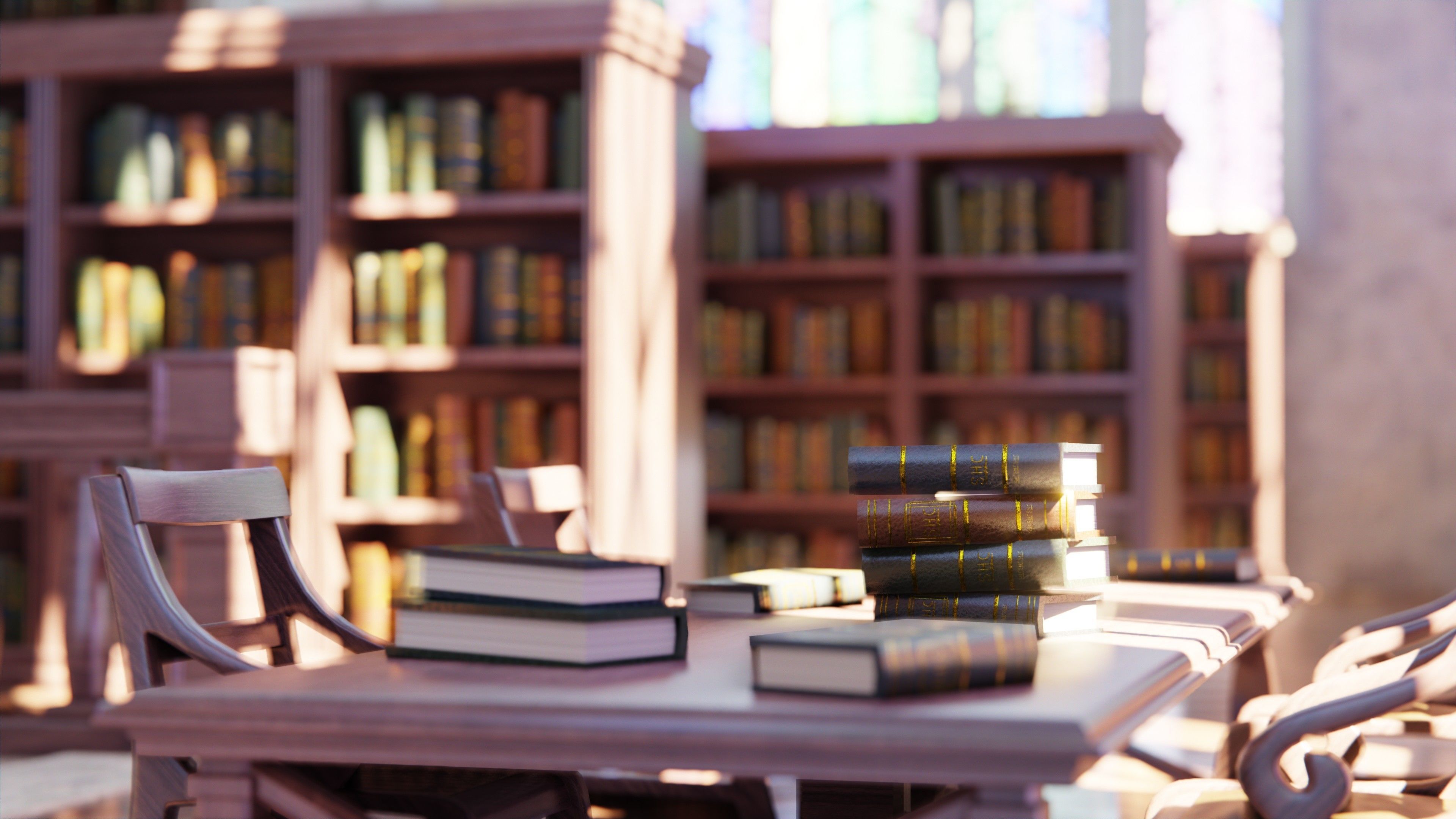 Classic Library for Blender Eevee and Cycles Low-poly 3D model_16