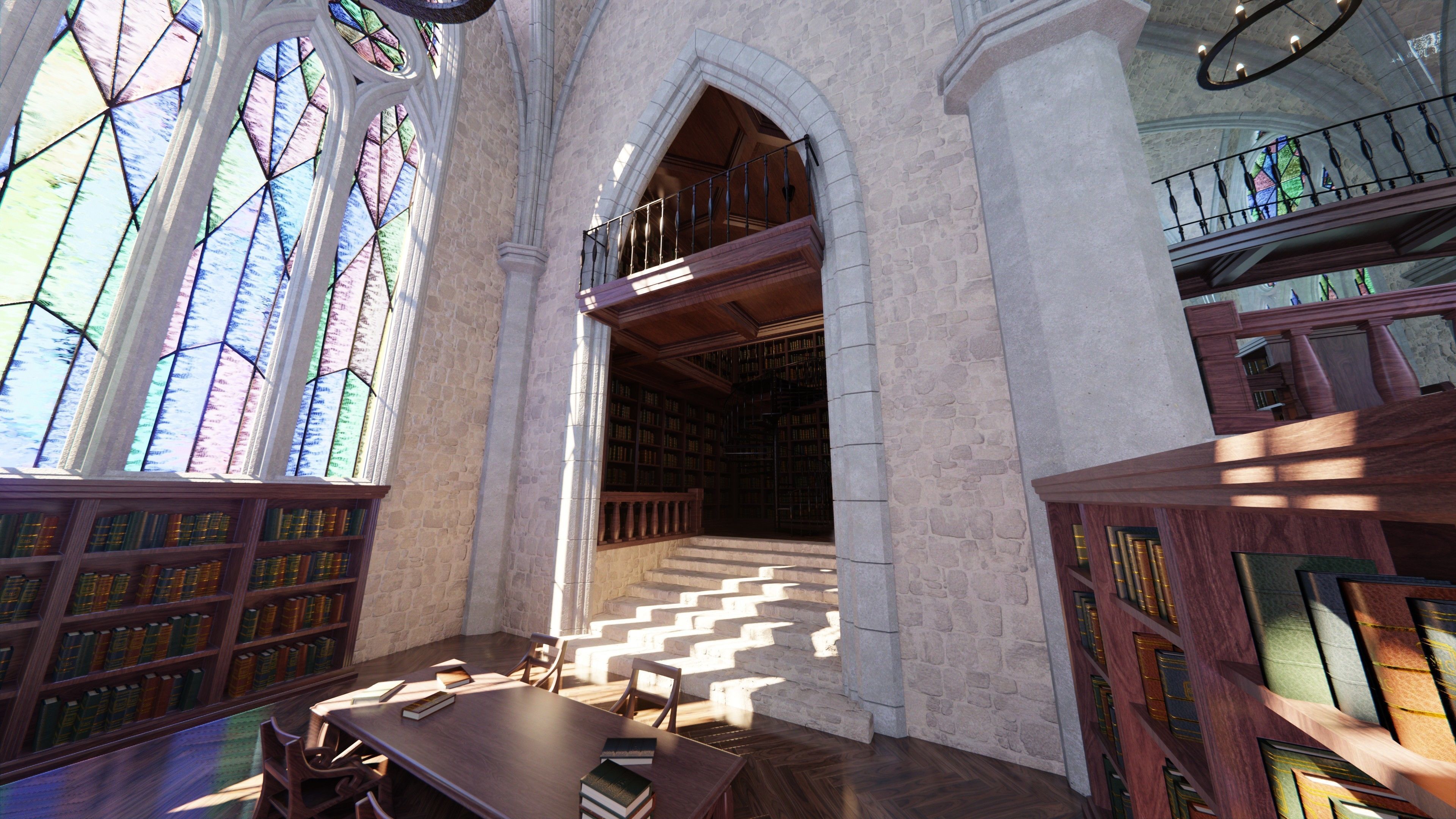 Classic Library for Blender Eevee and Cycles Low-poly 3D model_25