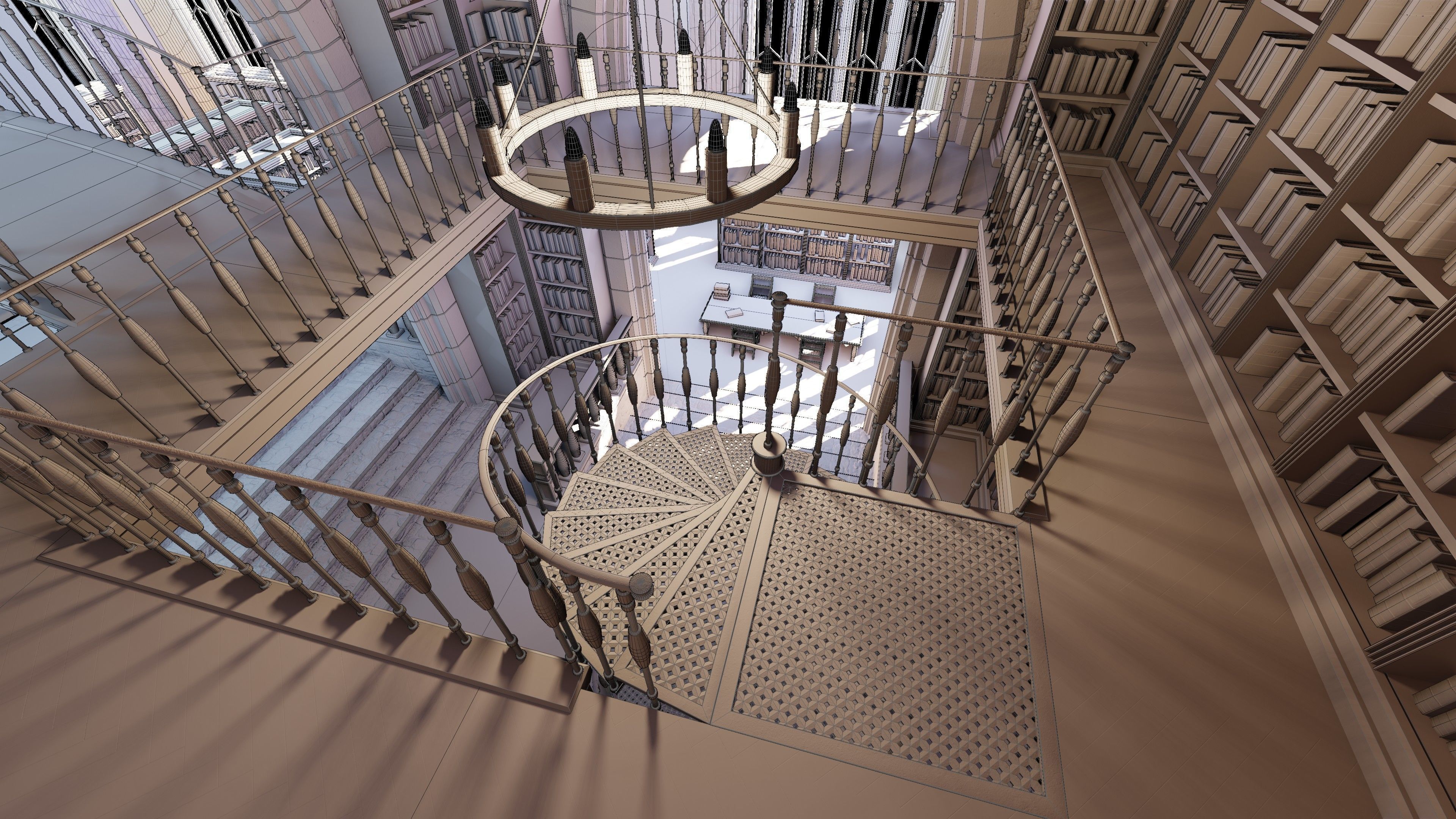 Classic Library for Blender Eevee and Cycles Low-poly 3D model_19