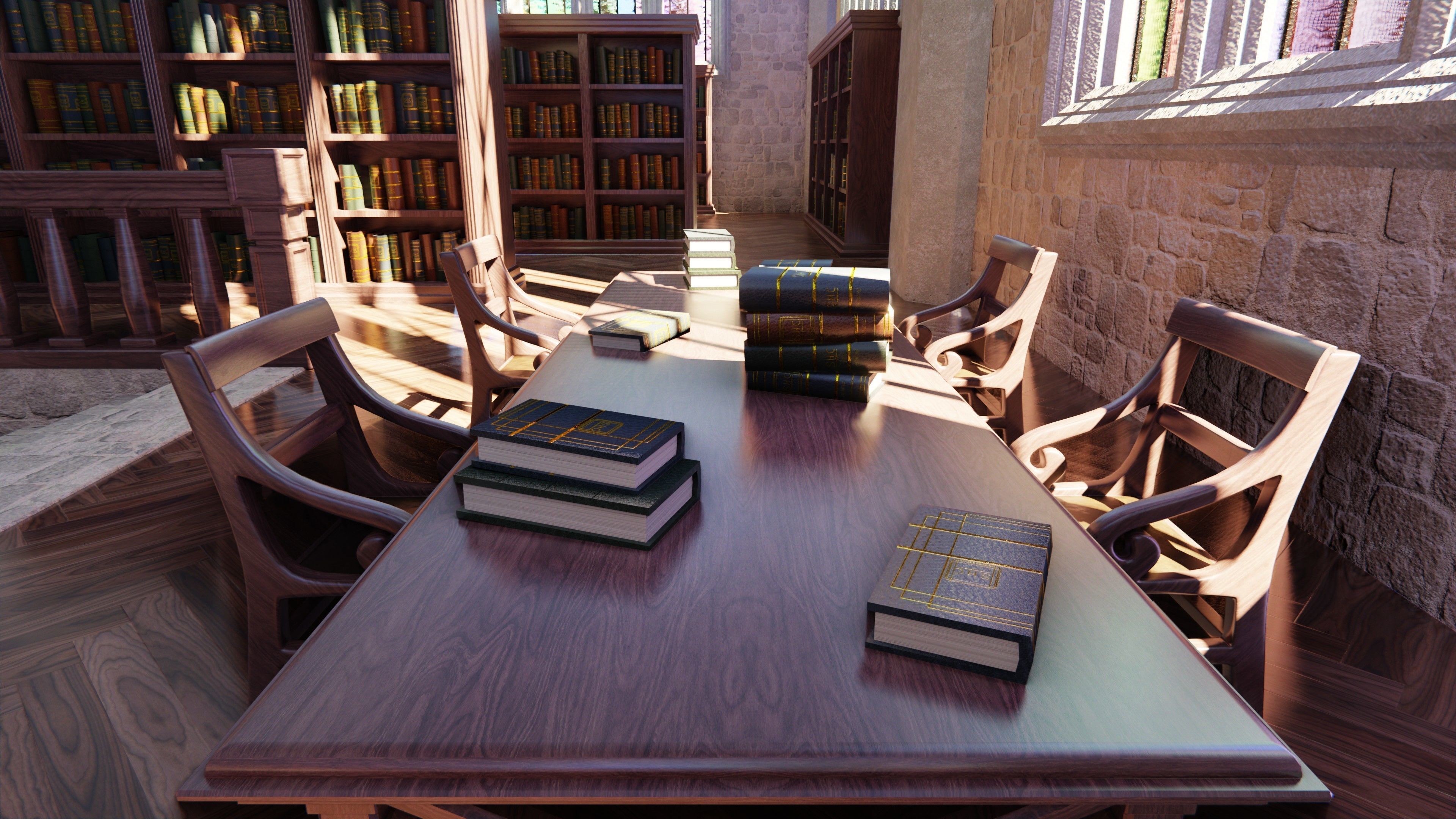 Classic Library for Blender Eevee and Cycles Low-poly 3D model_7