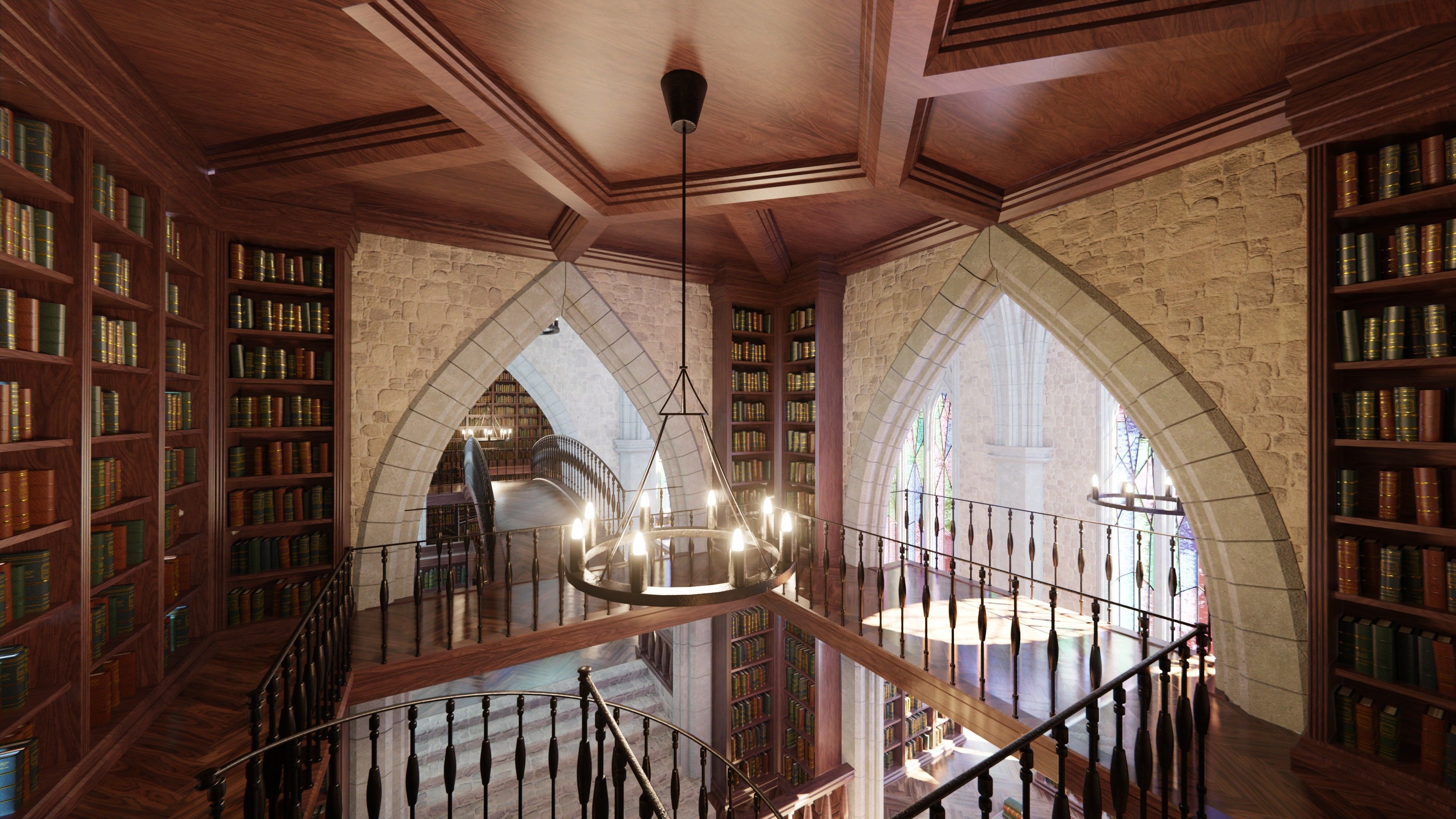 Classic Library for Blender Eevee and Cycles Low-poly 3D model_4
