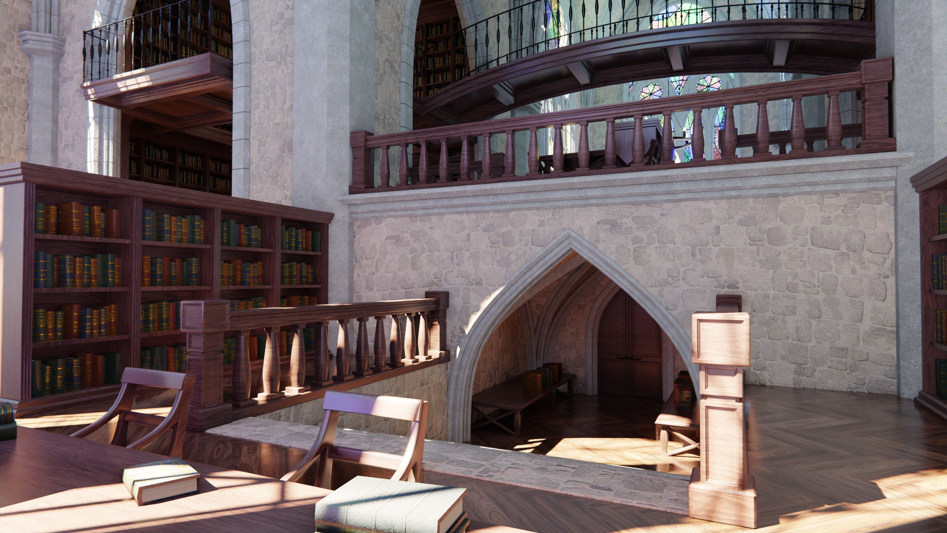 Classic Library for Blender Eevee and Cycles Low-poly 3D model_5
