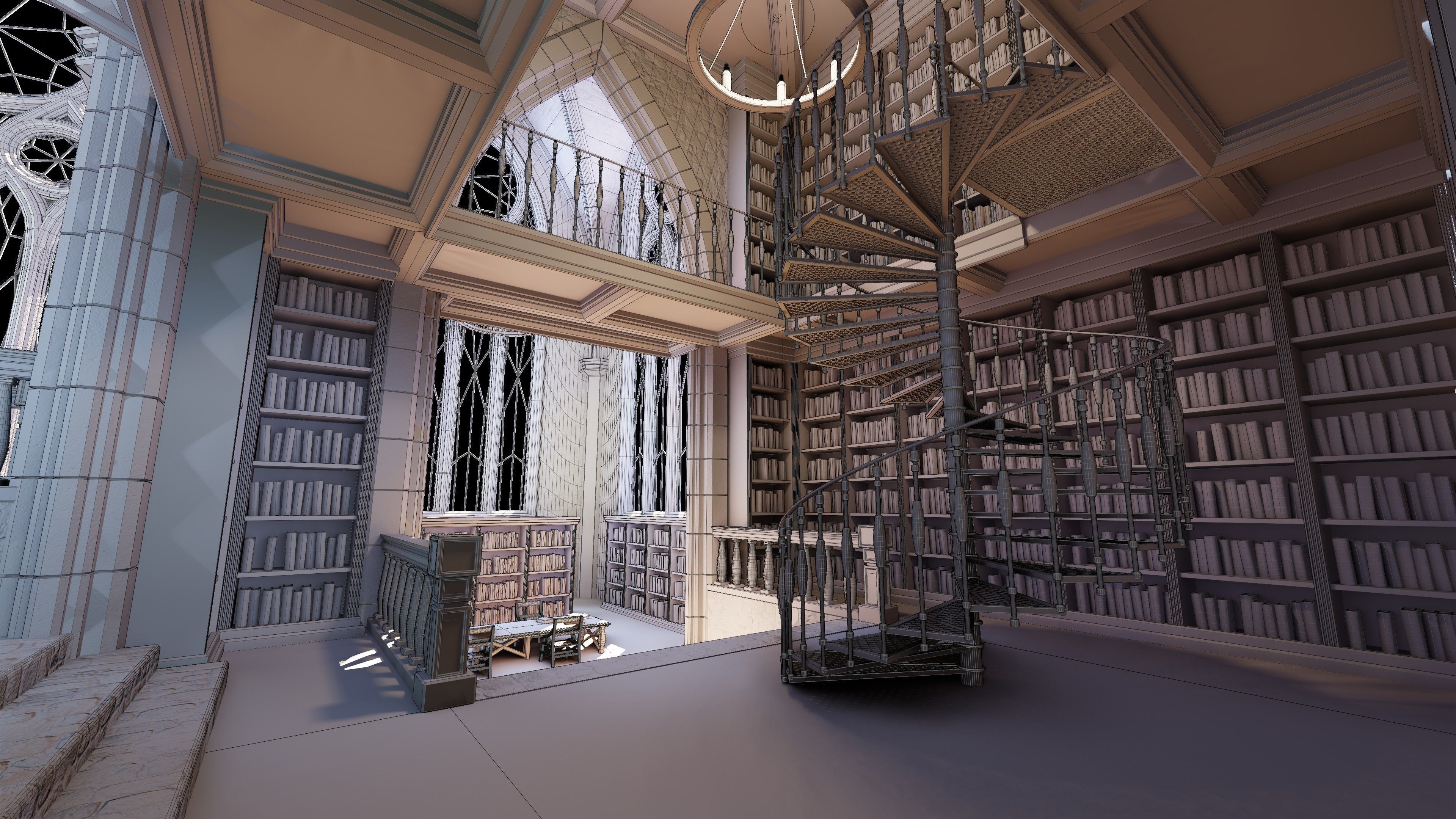 Classic Library for Blender Eevee and Cycles Low-poly 3D model_17