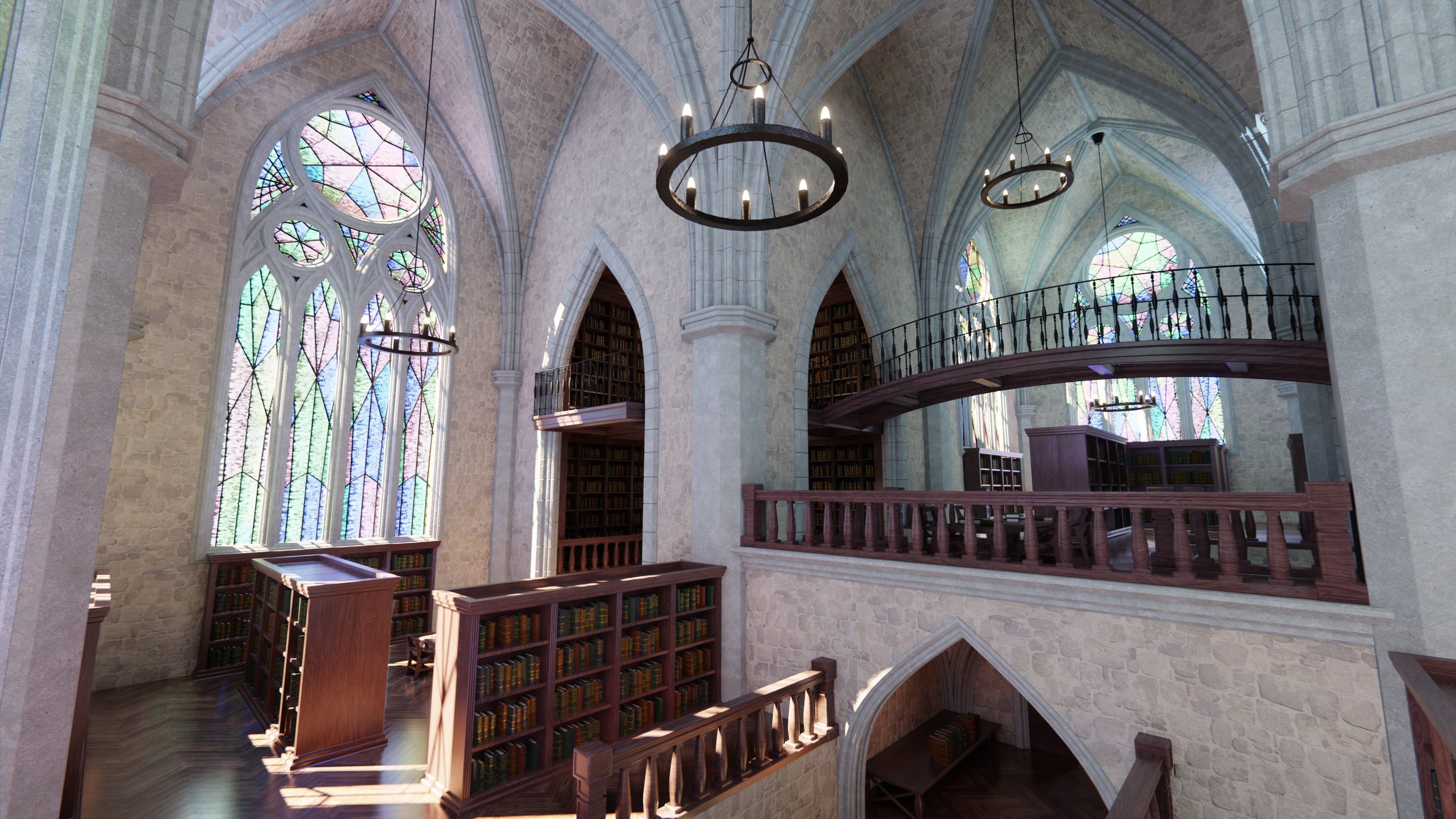 Classic Library for Blender Eevee and Cycles Low-poly 3D model_12