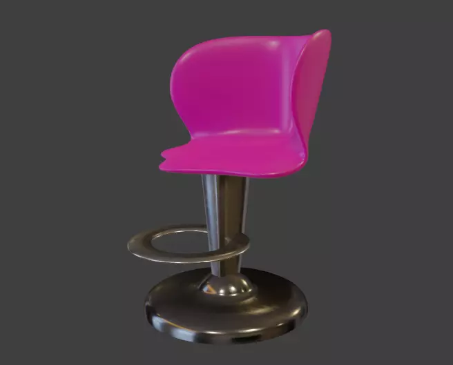 Bar stool 3D model_0
