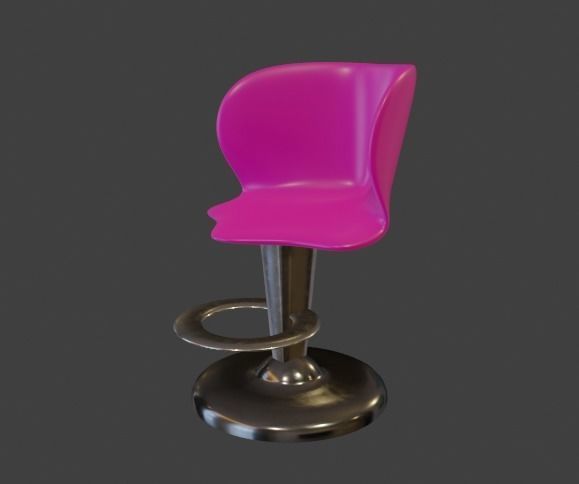 Bar stool 3D model_3