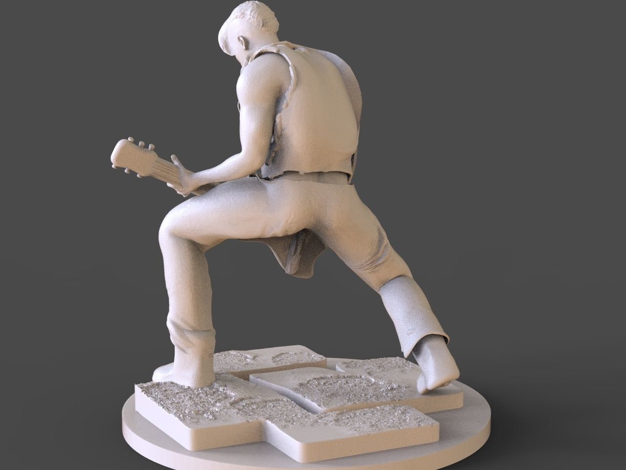 Rammsteins Richard Kruspe Sculpture 3D print model_2