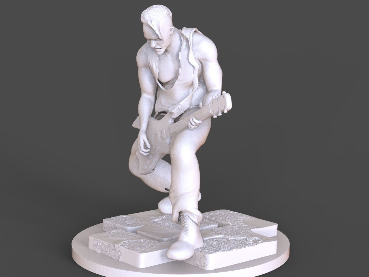 Rammsteins Richard Kruspe Sculpture 3D print model_1