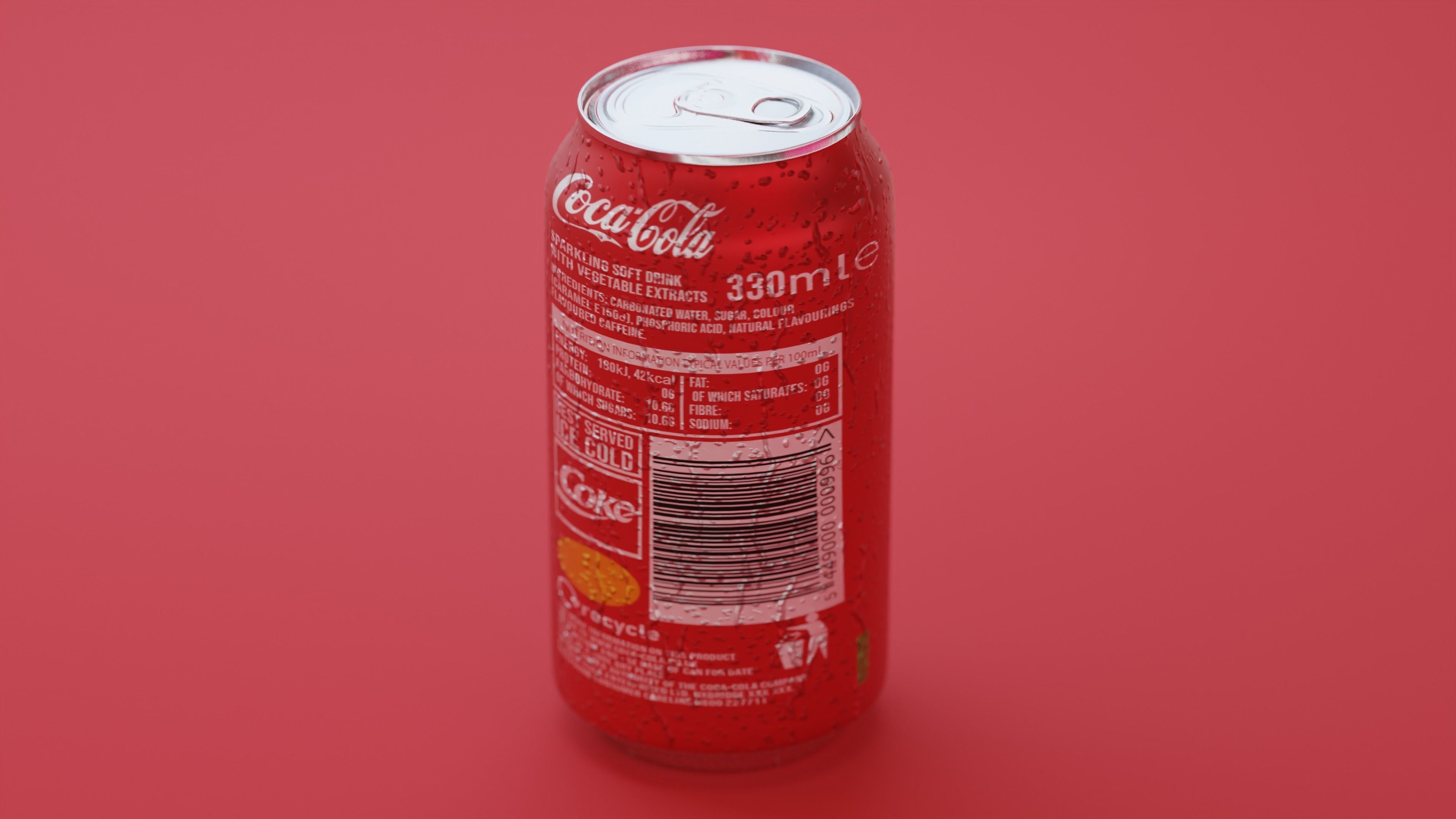 Coca Cola Can Low-poly 3D model_2