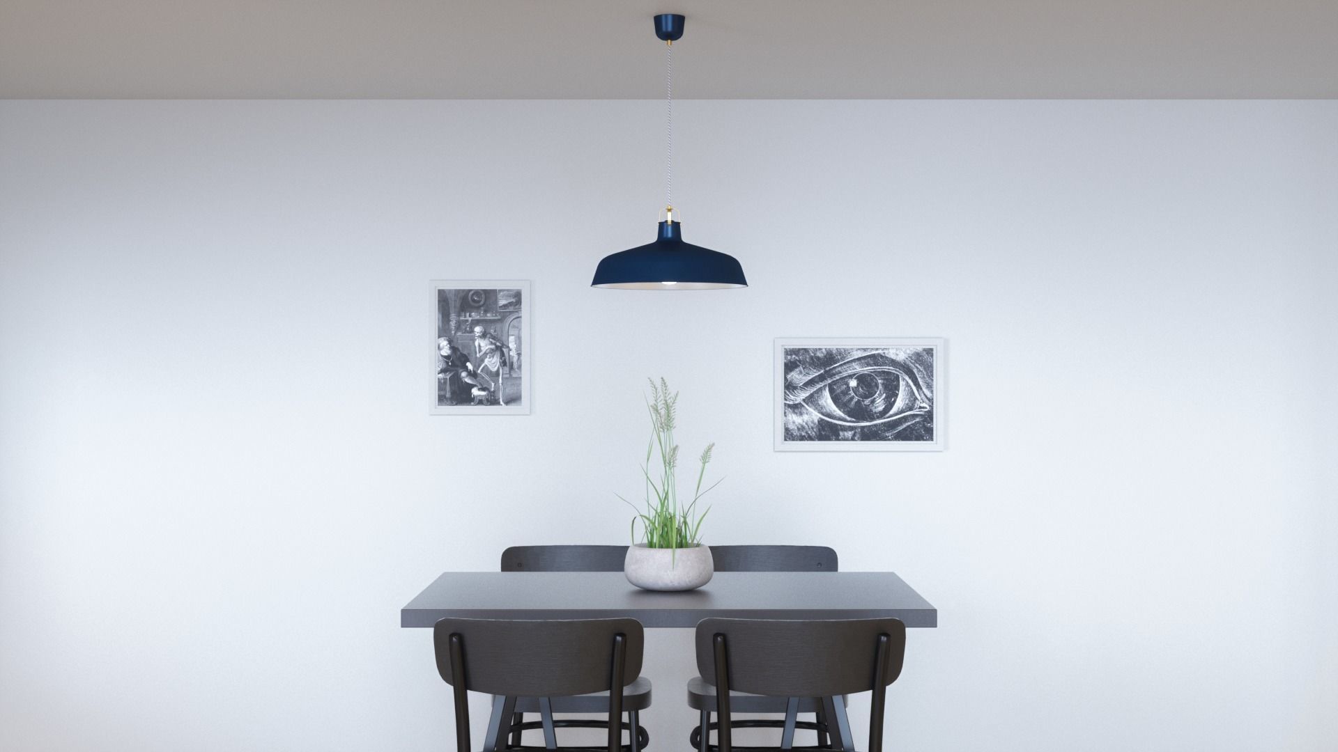 Pendant Light With Three Different Color Options Low-poly 3D model_2