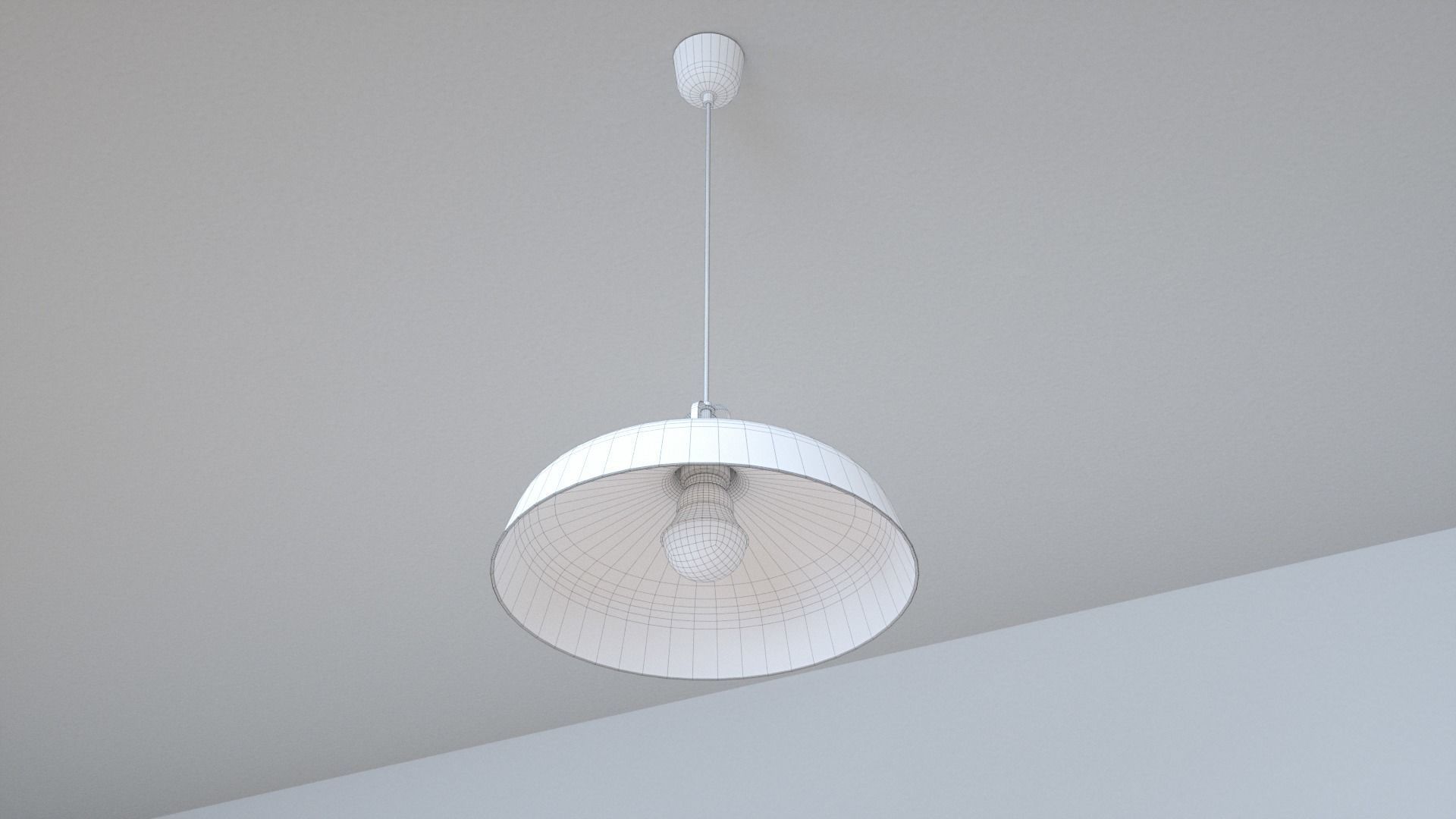 Pendant Light With Three Different Color Options Low-poly 3D model_6