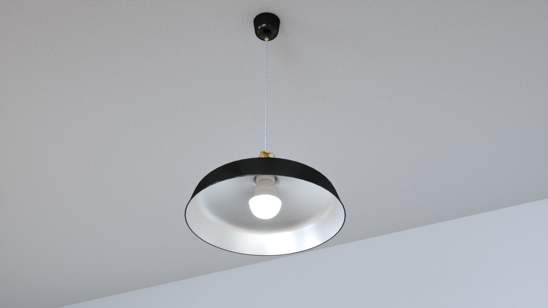 Pendant Light With Three Different Color Options Low-poly 3D model_5