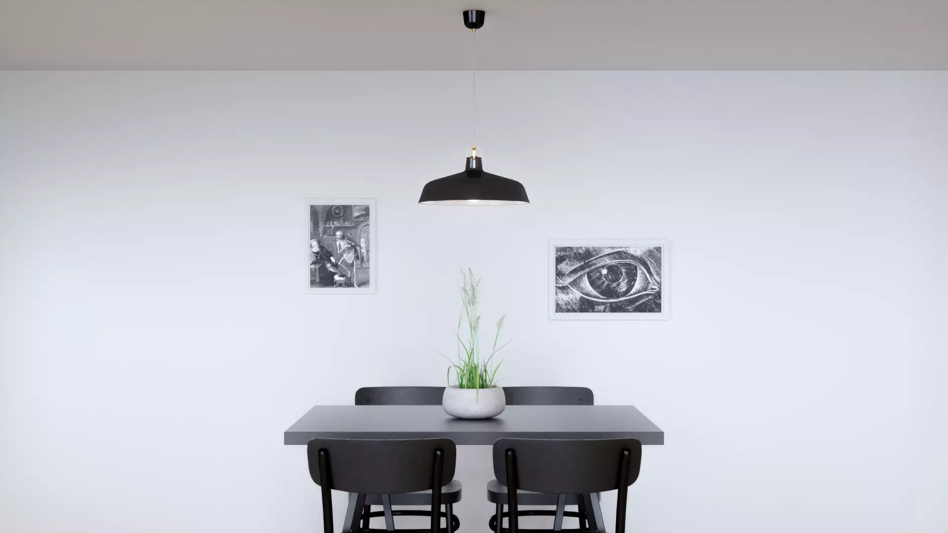 Pendant Light With Three Different Color Options Low-poly 3D model_0