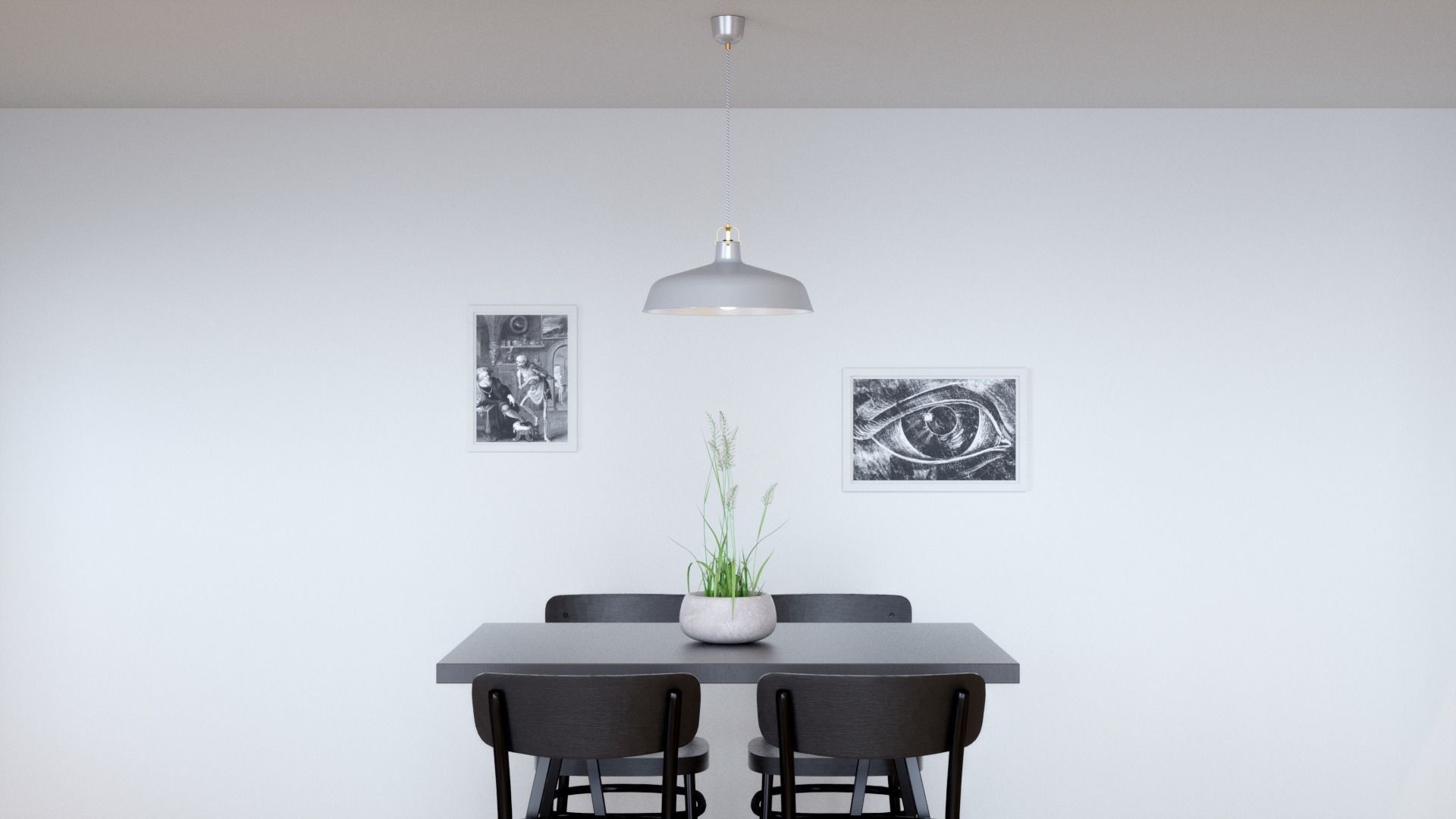 Pendant Light With Three Different Color Options Low-poly 3D model_1