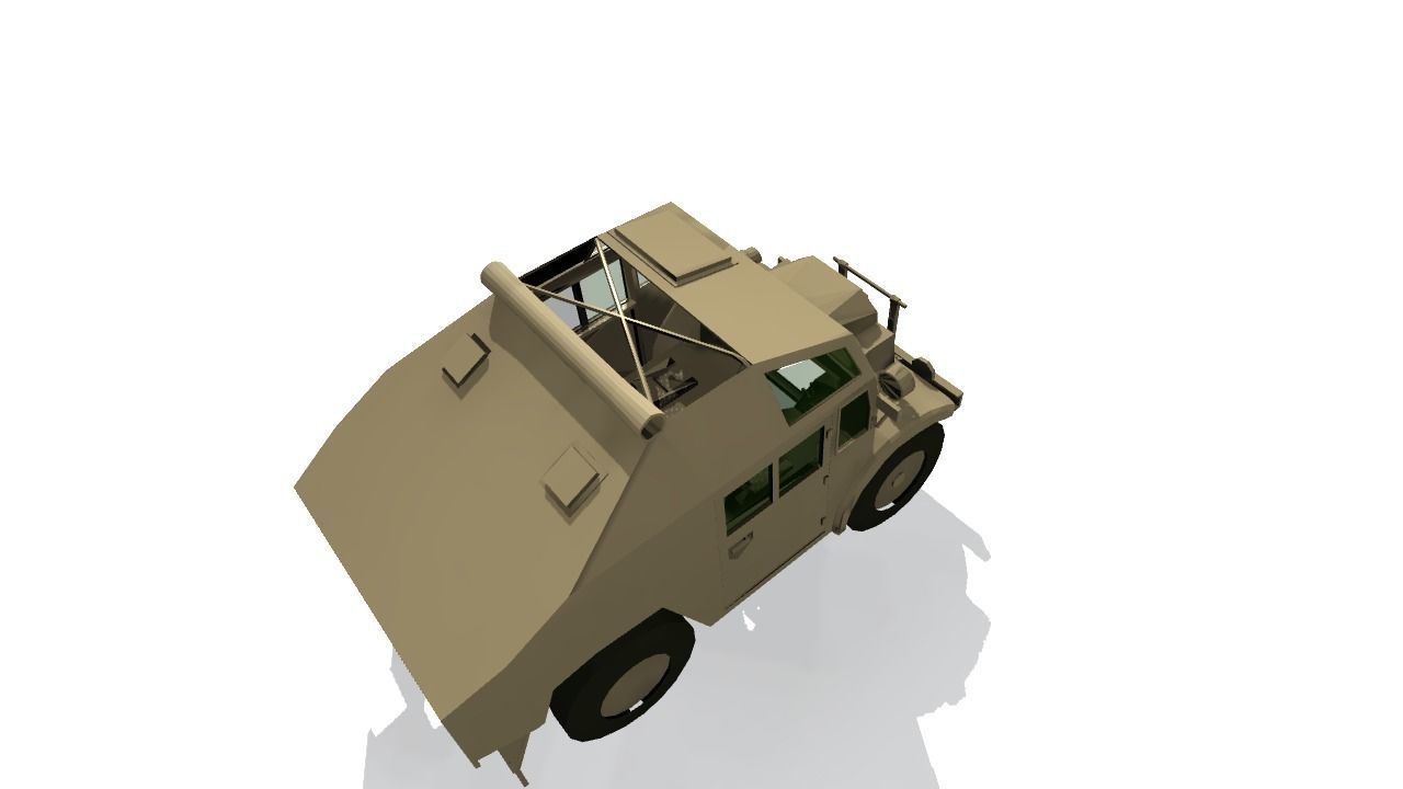 Quad Gun Tractor Low-poly 3D model_13