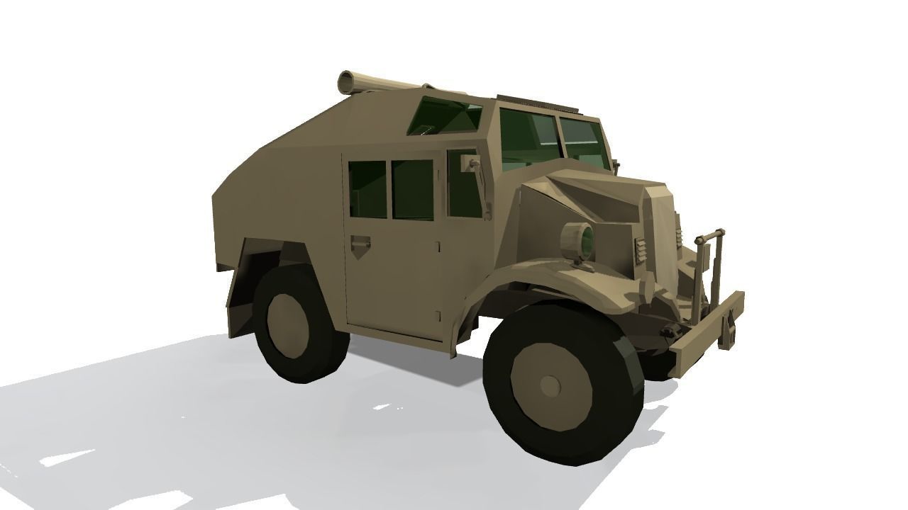 Quad Gun Tractor Low-poly 3D model_14
