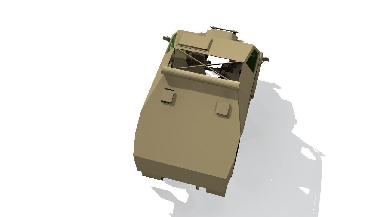 Quad Gun Tractor Low-poly 3D model_12