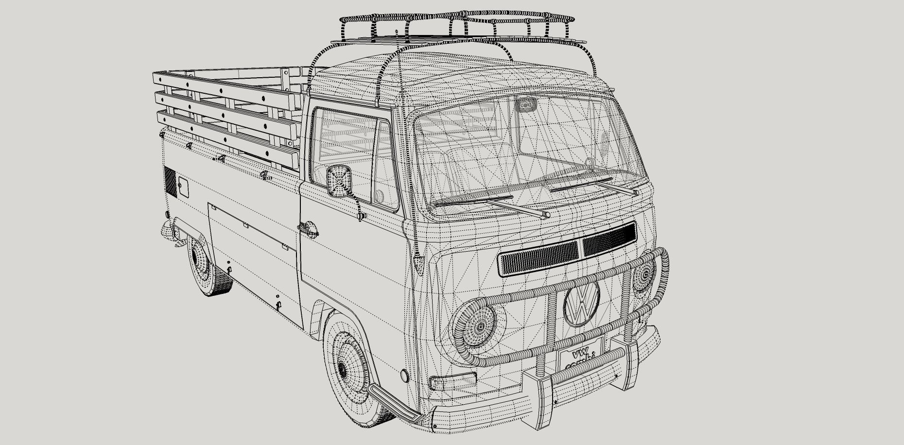 Volkswagen T2 Combi - Kombi 1970 pick-up 3D model_18