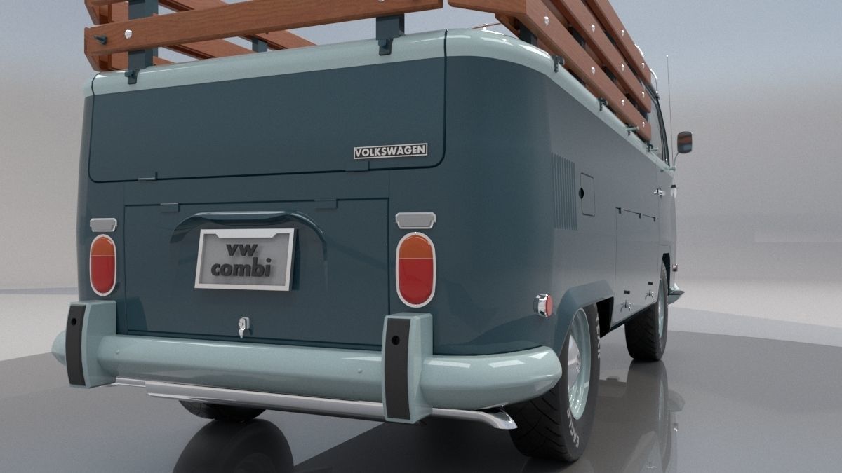 Volkswagen T2 Combi - Kombi 1970 pick-up 3D model_5